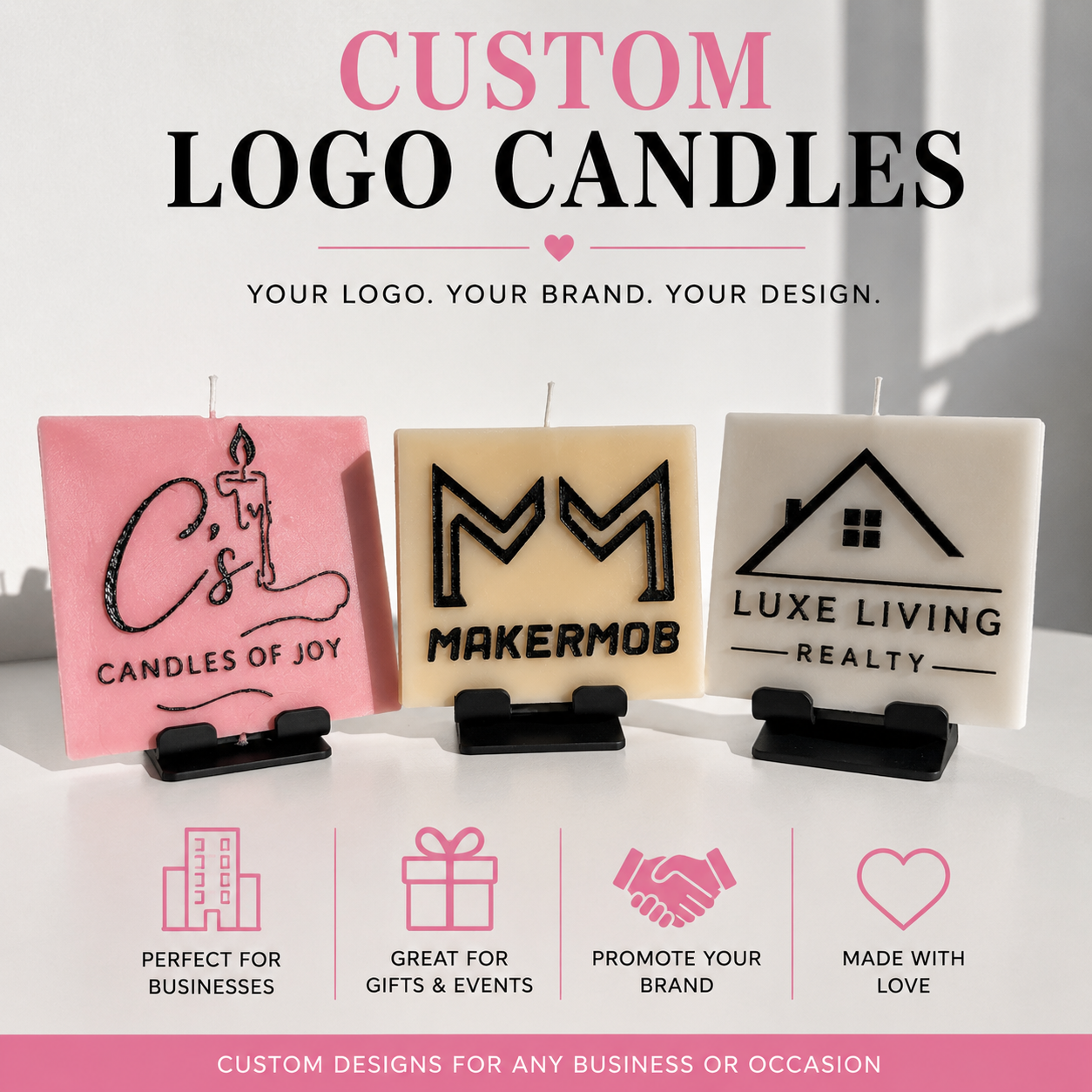 Custom Logo Candle & Reusable Mold Option